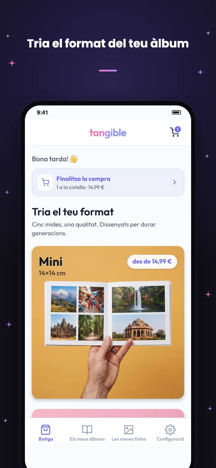 App de Tangible: tria el format del teu àlbum