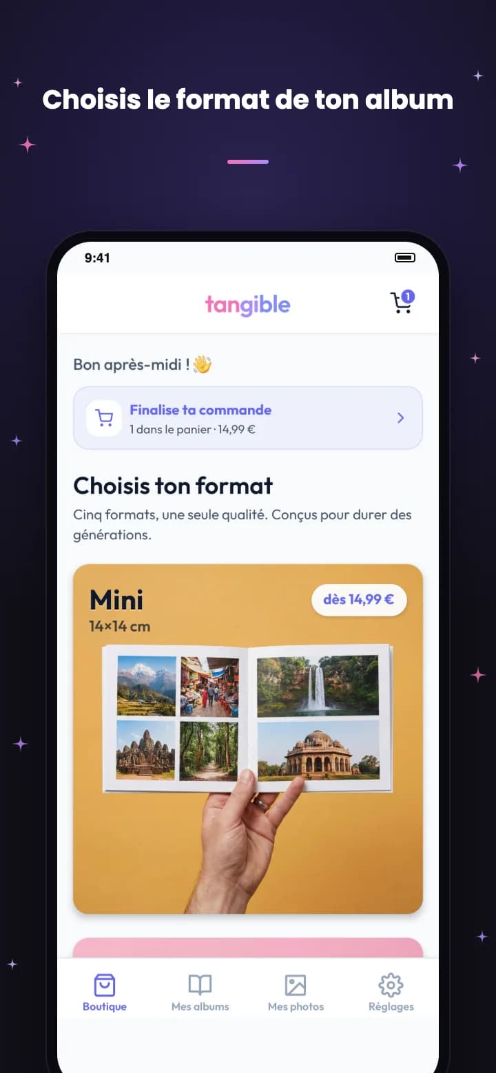 App Tangible : choisis le format de ton album