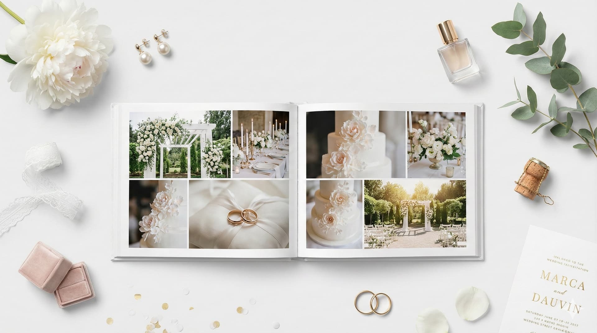 Álbum de fotos de boda con tapa dura